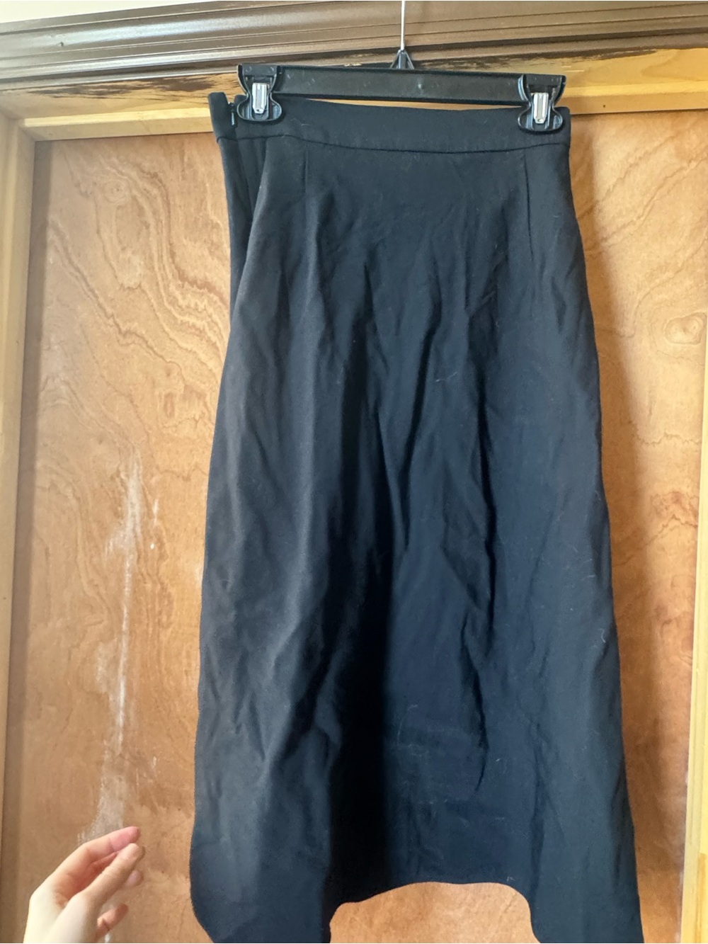 MaxMara wool Black Midi A-Line Skirt